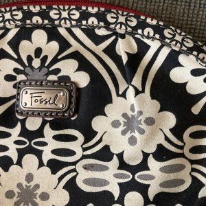 Fossil Black & Off White Cosmetic Bag